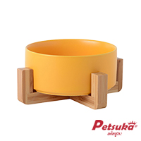 Petsuka Pet Bowl Ceramic Yellow Color