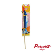 Petsuka Soft Fabric Realistic Fish Cat Teaser Stick 