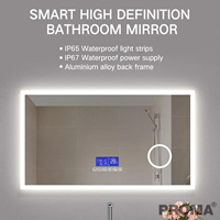 Makeup Clock Time Display LED Bathroom Mirror with Light