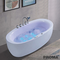 Jacuzzi with Massage Acrylic LED Light Bathtub with Shower