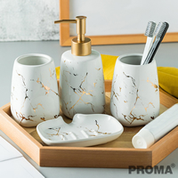 Ceramic Bathroom Four Piece Toothbrush Cup Set