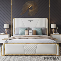Frame Modern Luxury Art Design Wood Leather Bed