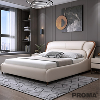 European Bedroom Queen Bed Frame Luxury Leather