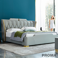 Bed Set Luxury Bedroom Furniture Genuine Leather Bed