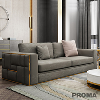 Neoclassical Luxury Fabric Wooden Sofa set