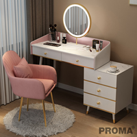Elegant Dressing Table with Leather Soft Chair