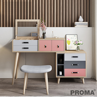 Modern Table Telescopic Dresser with Mirror And Drawers