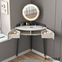 Light Makeup Mirror Flip Dressing Table for Bedroom