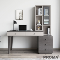 Computer Retractable Modern Office Desk with Bookcase