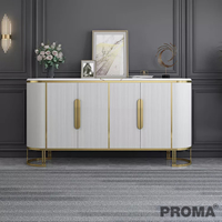Furniture Marble Top Cabinet with Gold Stainless Steel Frame