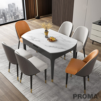 Multifunctional Stone Rock Slab Retractable Dining Table