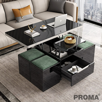 Tempered Glass Lifting Folding Coffee Table