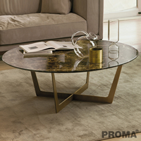 White Marble Stone Top Round Nesting With Chromed Metal Base
