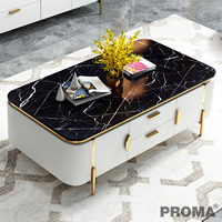 Modern Luxury Furniture Rectangular Marble Storage Coffee Table