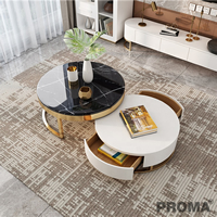 Nordic Round Metal Gold Luxury Marble Coffee Tables
