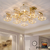 Crystal Rectangle Iron Modern LED Ceiling 4-9 lights