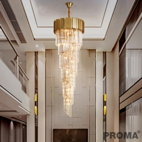 Modern Crystal Chandelier For Staicase Long Villa Dia60xH190cm
