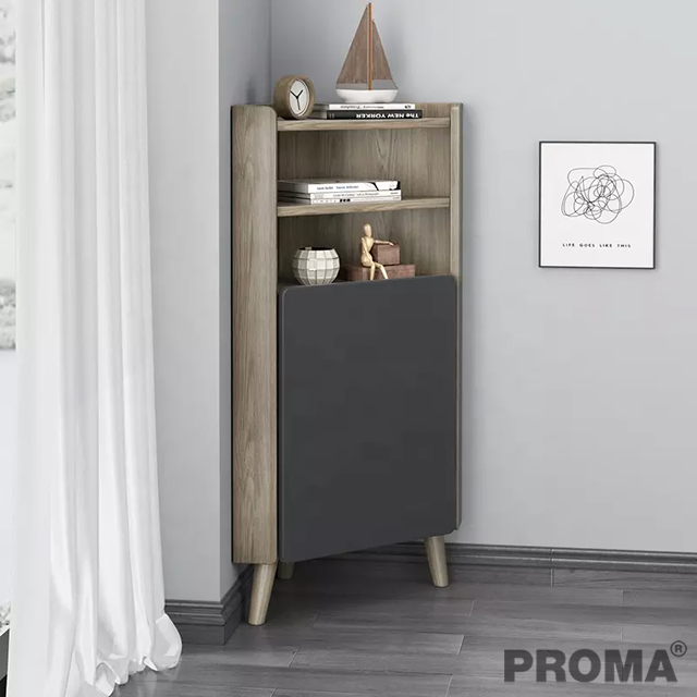 Storage Wood Side Table Small Corner Cabinet
