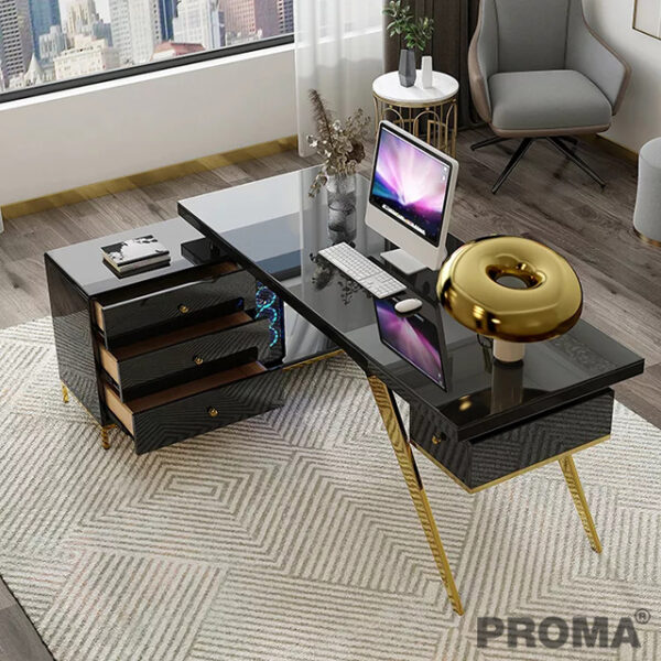 Luxury Desk Modern Stainless Steel Design