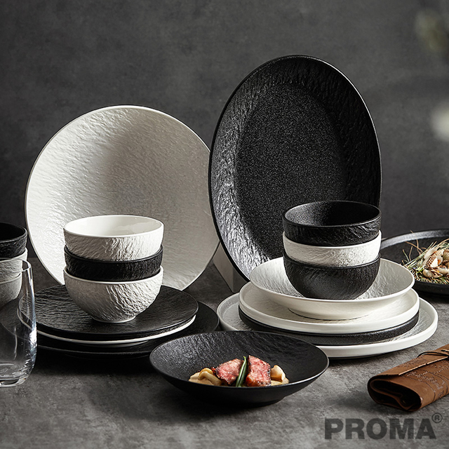 Bowl Set Home Rock Bowl Black And White Japanese Tableware