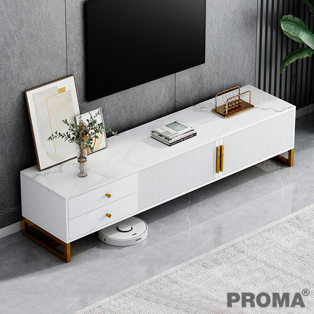 Table Light Luxury Imitation Rock Board TV Cabinet