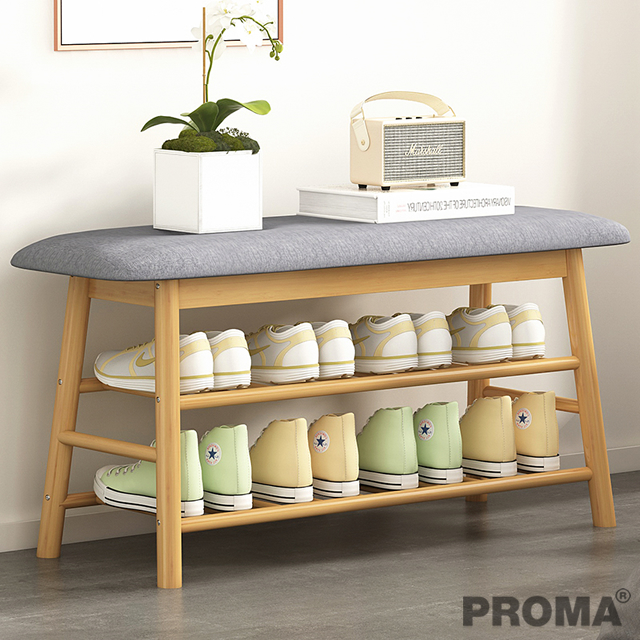 Shoe Shelf Solid Wood Storage Stool Cabinet