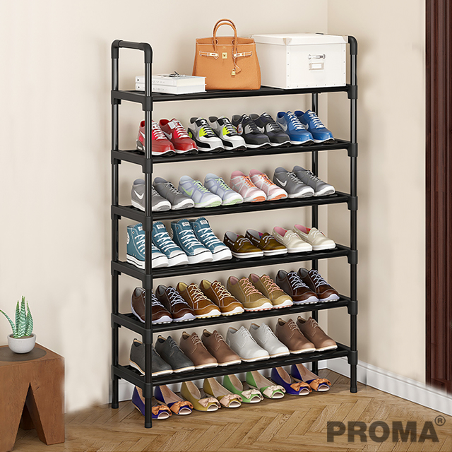 Shoe Shelf 6 Layers Storage Shoe Iron Black Color
