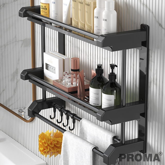 Bathroom Towel Rack Stainless Steel Shelf Toilet