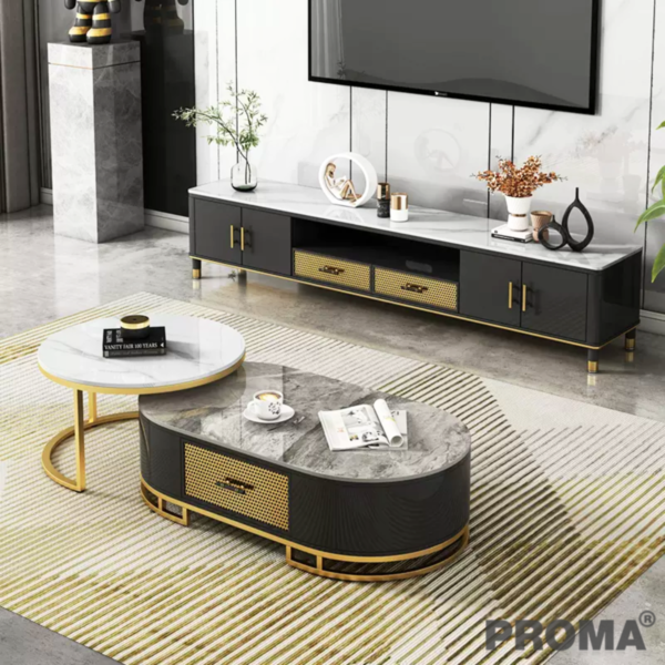 Round Low Height Coffee Tables Combination for Living Room