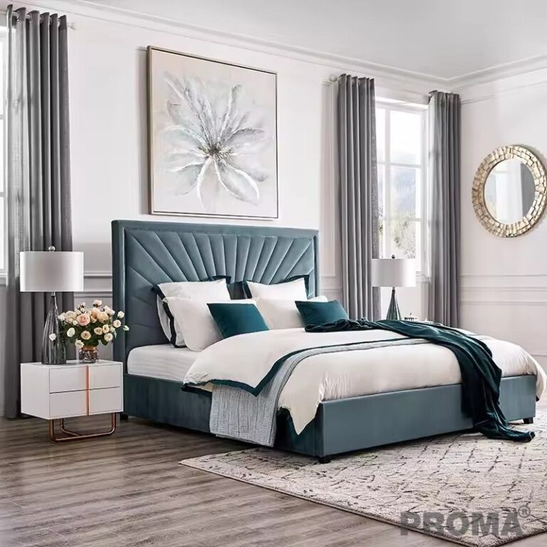Large leather Bed, Elegant, Modern Design