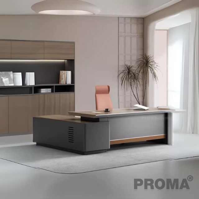 Office Desk Modern Design with Cabinet Combination