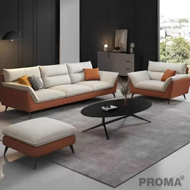 Cloth Sofa Sponge Latex Down Imitation Leather Sofa Set