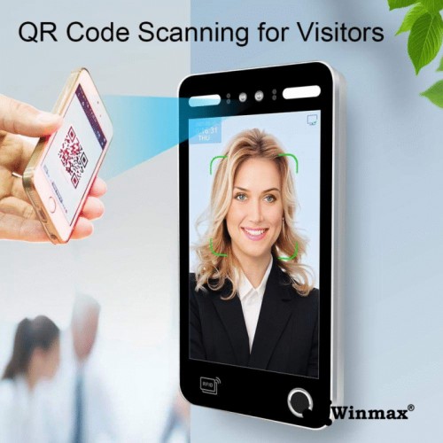 เครื่องสแกนใบหน้าและลายนิ้วมือ AI สแกนเข้า-ออกอัจฉริยะ อ่าน QR และ RFID 10.1 นิ้ว Winmax-X1