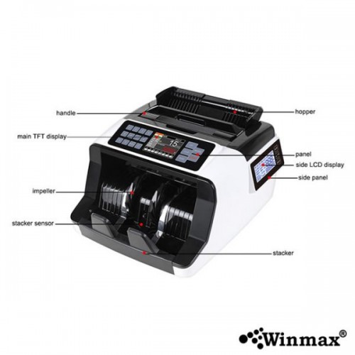 เครื่องนับธนบัตรตรวจจับธนบัตรปลอม รวมมูลค่าธนบัตร Winmax-AL-7200