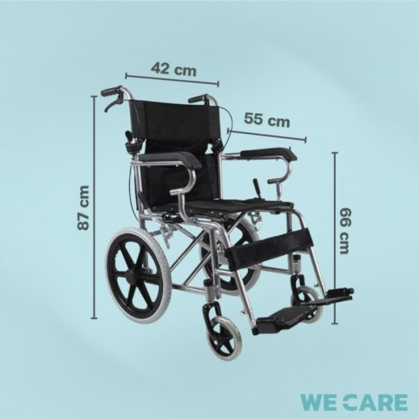 รถเข็นผู้สูงอายุ วีลแชร์ผู้ป่วยแบบพกพา WE CARE พับได้ ใช้งานสะดวก รุ่น ฺBasicWheel