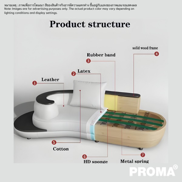 โซฟาหนังโค้งดีไซน์หรูระดับลักชัวรี่ รุ่น Proma-SFT-05