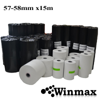 กระดาษความร้อน กระดาษสลิป 57-58 mm. ยาว 15 เมตร 10 ม้วน กระดาษความร้อน กระดาษสลิป 57-58 mm. ยาว 15 เมตร 10 ม้วน